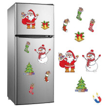 (B) Magnetic Stickers Christmas Tree Decorations, Christmas Fridge Magnetic Sticker, Xmas Themed Fridge Magnets Sticker Decoration Santa Claus Gift