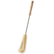 Wood Handle Baby Bottle Cleaning Brush with Soft Nylon Bristles, LShaped Long Handle for Deep Cleaning Cups and Bottles