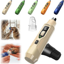 (begie) 7-Speed Pet Nail Grinder with Light Heavy Duty, Whisper Quiet Nail Trimmer for Dogs, Cats, Birds & Small Animals Single-Handed Operation