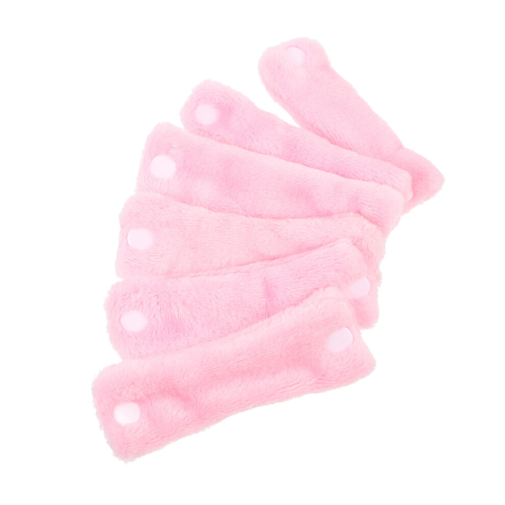 Coral/Pink Heatless Hair Curlers Fleece Overnight No Heat Curling Rods Set For Women 6Pcs