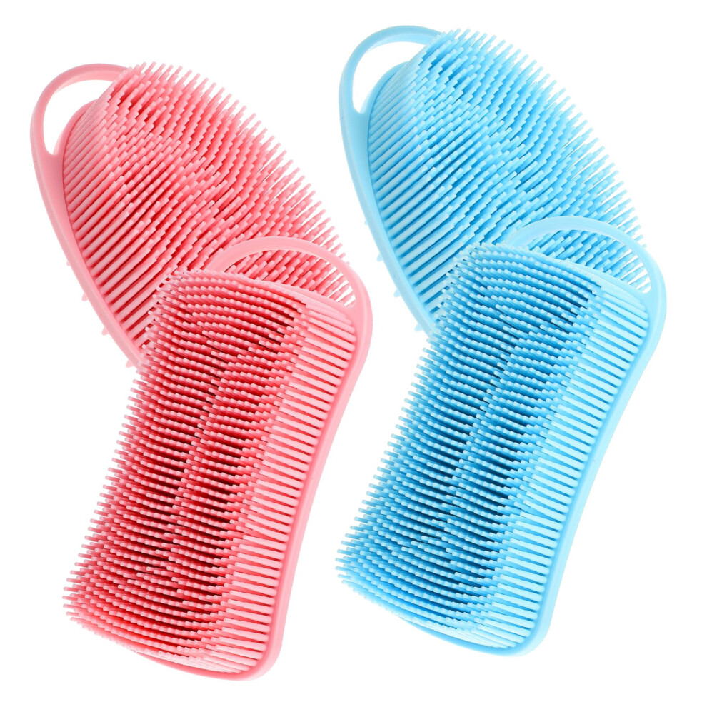 Silicone Scalp and Body Massager Brush with DualSided Bristle for Hair Washing and Skin Exfoliation