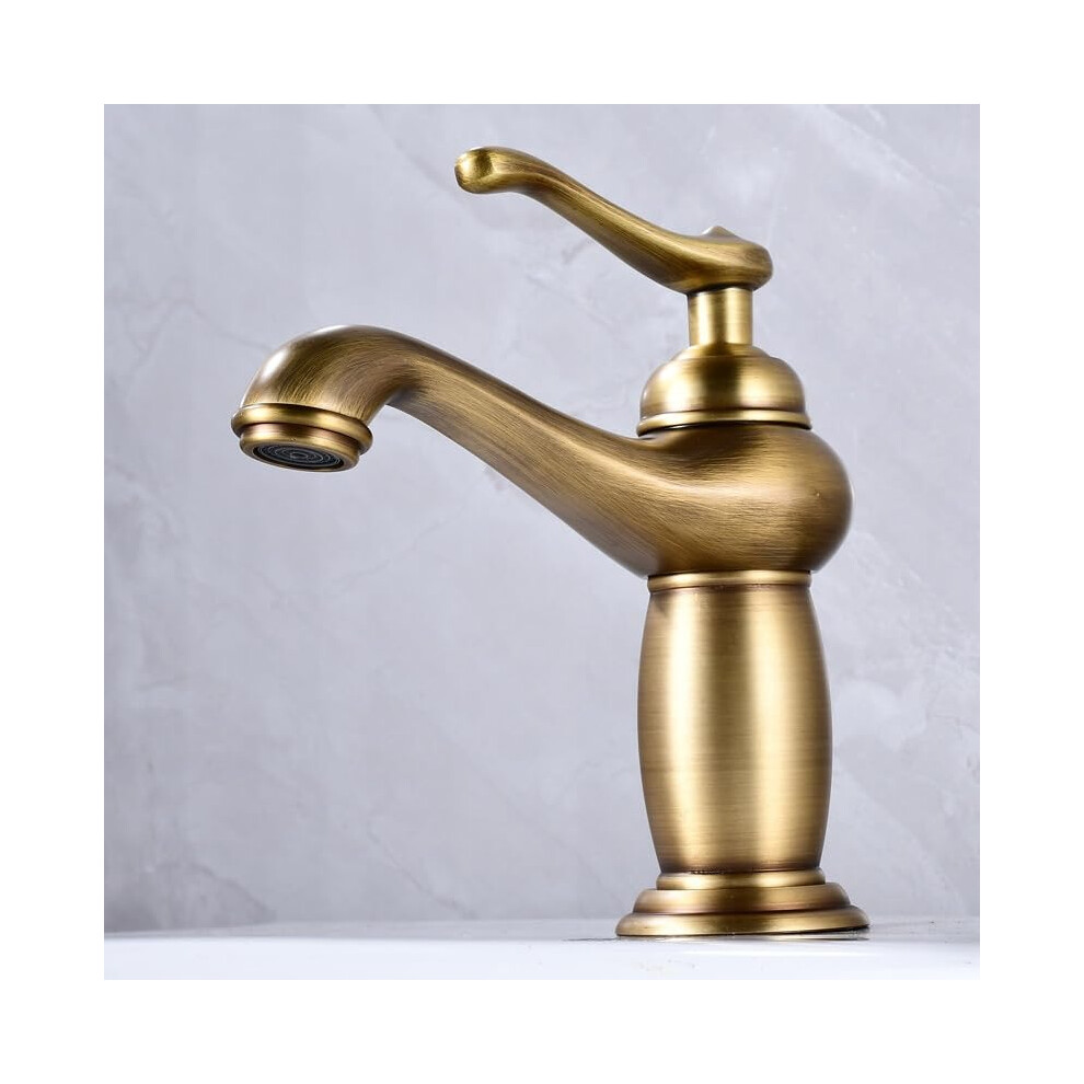 Antique Brass Bathroom Faucet Deck Mount Hot And Cold Mixer Tap With Lead Water Flow 9094768964996