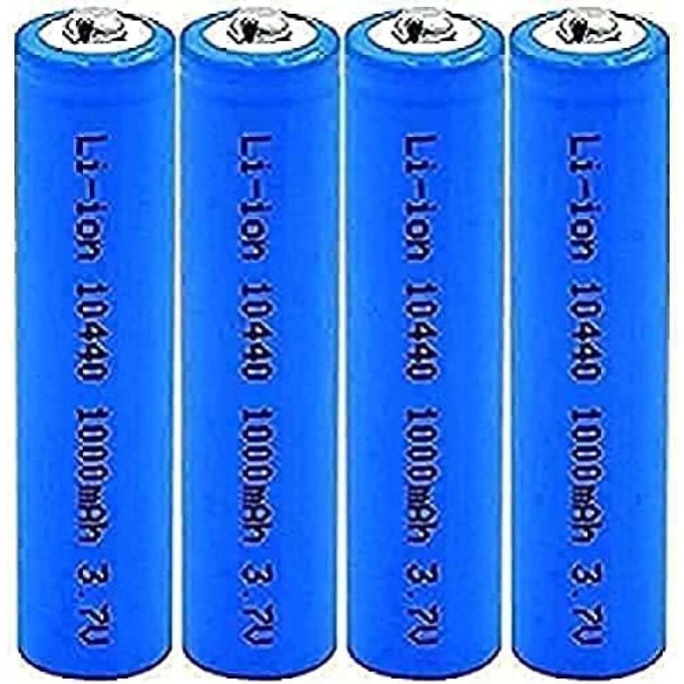 3.7V 1000mAh Rechargeable Lithium Battery Pack 10440 Cells for Electric Razor, 4 Pieces