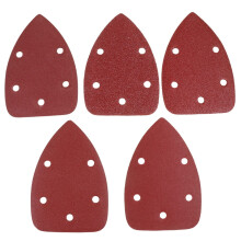 Triangle Sand Paper With Holes 60Piece Flocking SelfAdhesive 14.2x10cm Red For Metal And NonMetal Polishing