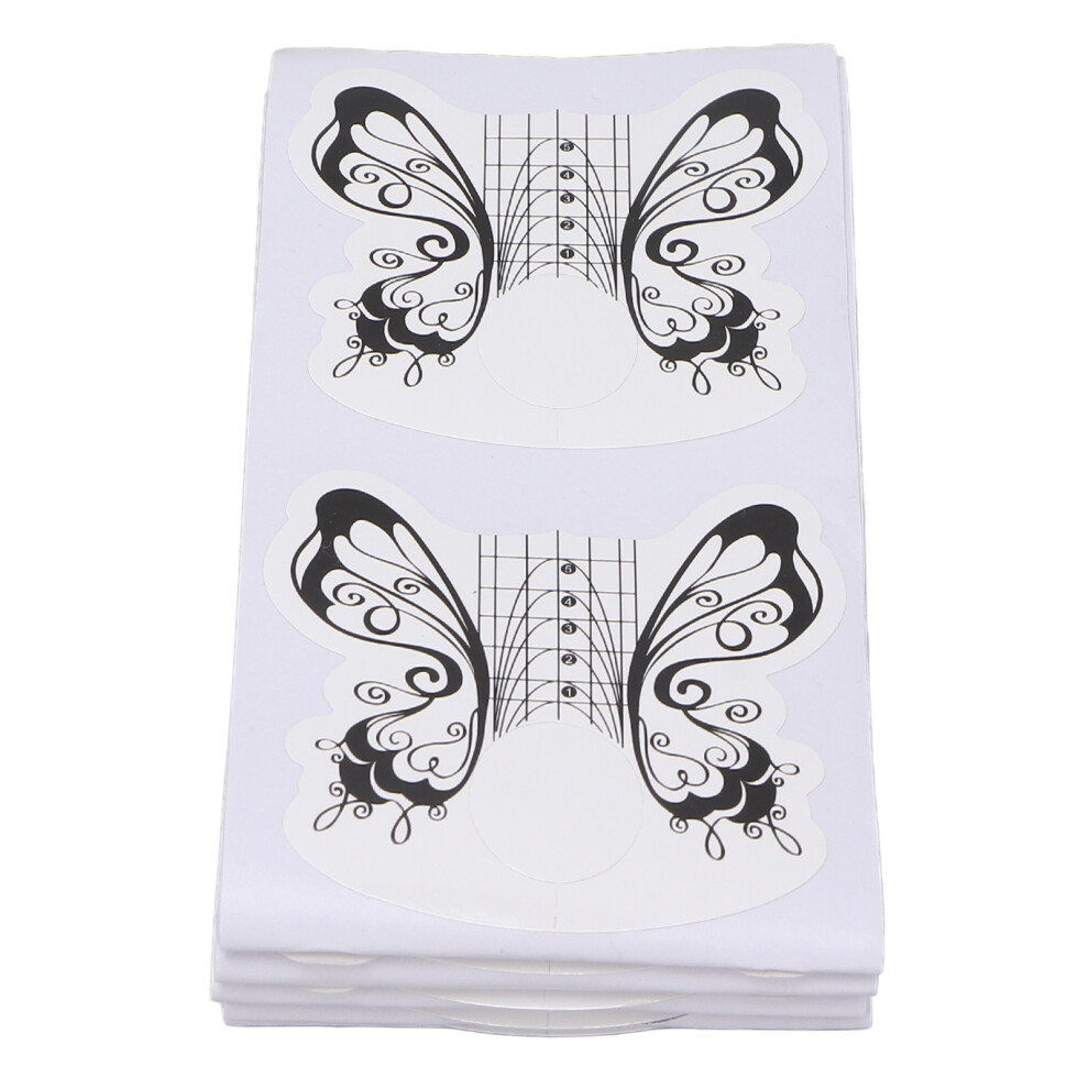Nail Art Forms 100 Pcs Square & Butterfly Templates for Acrylic & Gel Nails