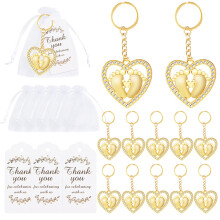 Set van 12 stijlvolle hart voet sleutelhanger souvenirs hart
