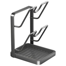Keukenpotdekselrek met Lekbak, Multifunctioneel Snijplankrek voor op Het Aanrecht, Ruimtebesparend Easy B