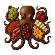 Beech Wood Cheese Board and Fruit Serving Platter for Coastal Theme Parties 8in WallMountable