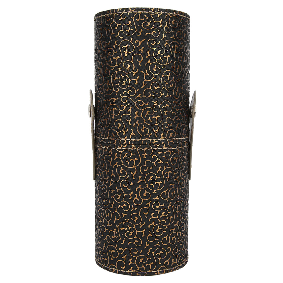 Vegan Leather Makeup Brush Organizer, Snap Together Sturdy Container For Safekeeping, Elegant Pattern And Texture Waterproof And Dustproof For Women