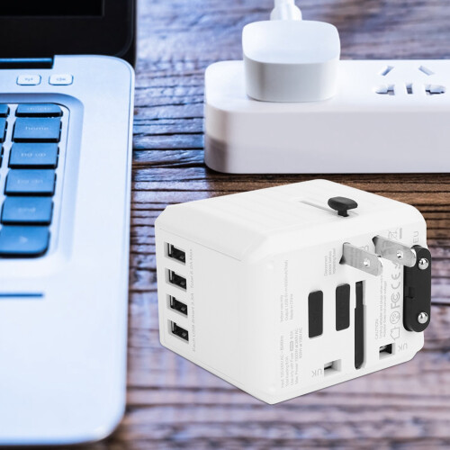 Φορητός προσαρμογέας ταξιδιού Power Hub Universal, 4 θύρες USB για γρήγορη φόρτιση, ασφαλείς 1