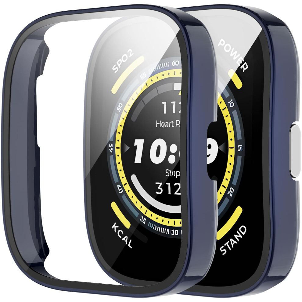 Screen Protector Case Hard Pc Cover With Tempered Glass Scratch Resistant Navy For Amazfit Bip 5 Blue 9199774722537