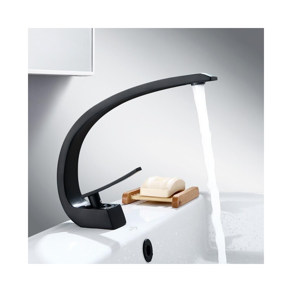 Black And Rose Gold Bathroom Faucet Solid Brass Hot And Cold Mixer Tap With Leak Valve 9199774722650