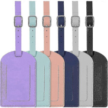 6 Pack Leather Luggage Tags, Bag Travel Tags for Luggage Bright Color Suitcase Tags Identifiers with Privacy Name Address Labels for Women/men Travel