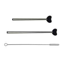 (C) Unique and Eye catching Heart shaped Drink Straw Metal Sipping Straw Multifunctional Drink Tube Lip Health Sipper Multicolor