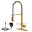 Brushed Gold Touchless Kitchen Faucet with Pull Down Sprayer, Smart Motion Sensor, Hands 1