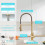 Brushed Gold Touchless Kitchen Faucet with Pull Down Sprayer, Smart Motion Sensor, Hands 5