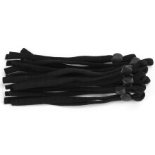200 Stück Schwarze Flache PVC Elastikbänder Verstellbare Schnalle Nähseil