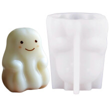 (Ghost custard) Cartoon Jelly Molds Soft Dessert Molds Unique Puddings Silicone Molds Silicone Material Cute Baking Molds for Baking Multicolor