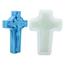 (D420) 3D Virgins Candle Silicone Mold Cross Resins Molds DIY Aromatherapy Candle Making Gypsum Mold for Religious Enthusiasts Multicolor