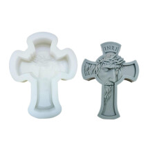 (D409) 3D Virgins Candle Silicone Mold Cross Resins Molds DIY Aromatherapy Candle Making Gypsum Mold for Religious Enthusiasts Multicolor