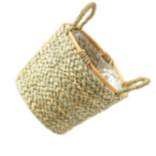 (Inverted cone trumpe) Handwoven Flower Baskets with Handle Indoor Planter Multipurposes Organizer for Farmhouses Home Garden Decorations Multicolor