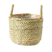 (Schedule trumpet) Handwoven Flower Baskets with Handle Indoor Planter Multipurposes Organizer for Farmhouses Home Garden Decorations Multicolor