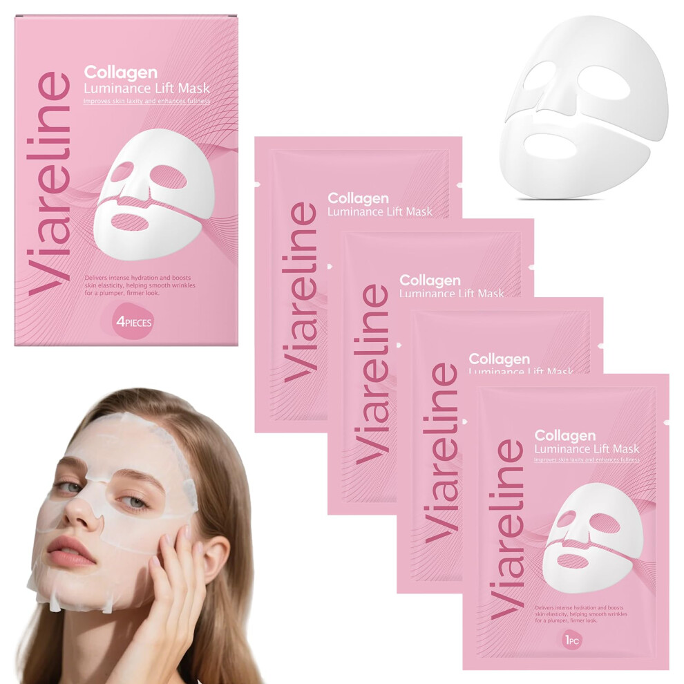 Collagen Face Mask Overnight Hydrating Firming AntiAging Skin Renewal for Wrinkles 1 Pack 4 Piece
