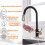 Touchless Kitchen Faucet with Pull Down Sprayer, Motion Sensor, Soap Dispenser, Black and Gold 5