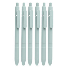 (Morandi green) 6Pcs Refillable Retractable Ballpoint Pen with Pen Clip Refillable Office Signing Pen Write Smoohtly for Office School  vintage blue