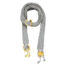 (Gray) Women Skinny Scarf Knit Thin Knit Belt Long Tie Scarf Bag Handle Wrap Choker Elegant Scarf Decoration Red