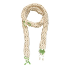 (Beige) Women Skinny Scarf Knit Thin Knit Belt Long Tie Scarf Bag Handle Wrap Choker Elegant Scarf Decoration Red