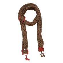 (Coffee) Women Skinny Scarf Knit Thin Knit Belt Long Tie Scarf Bag Handle Wrap Choker Elegant Scarf Decoration Red