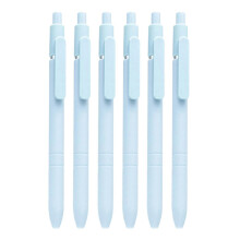 (Morandi blue) 6Pcs Refillable Retractable Ballpoint Pen with Pen Clip Refillable Office Signing Pen Write Smoohtly for Office School  vintage blue