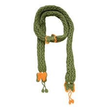 (Green) Women Skinny Scarf Knit Thin Knit Belt Long Tie Scarf Bag Handle Wrap Choker Elegant Scarf Decoration Red