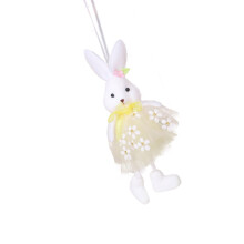 Easters Themed Plush Rabbit with Dress Add Atmosphere to-Yellow