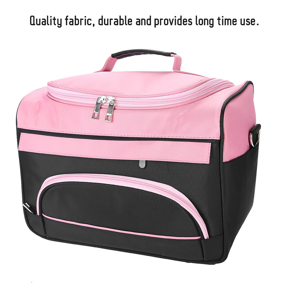 Pink Rose Large Capacity Hair Equipment Bag Salon Travel Tool Carrier