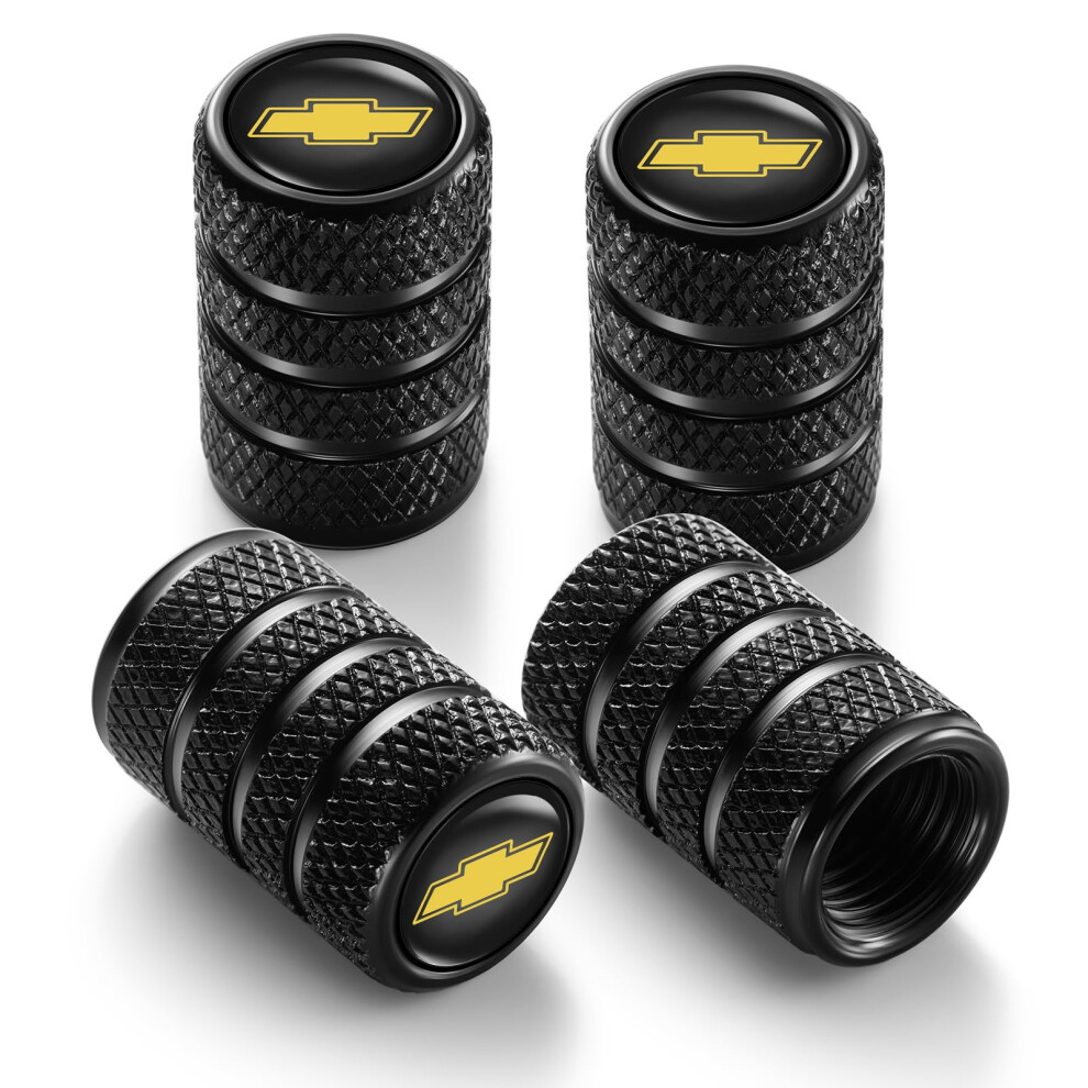 Tire Valve Stem Caps Aluminum Corrosion Resistant Universal Fit For Cars And Motorcycles 4Pcs Black 9187378964255