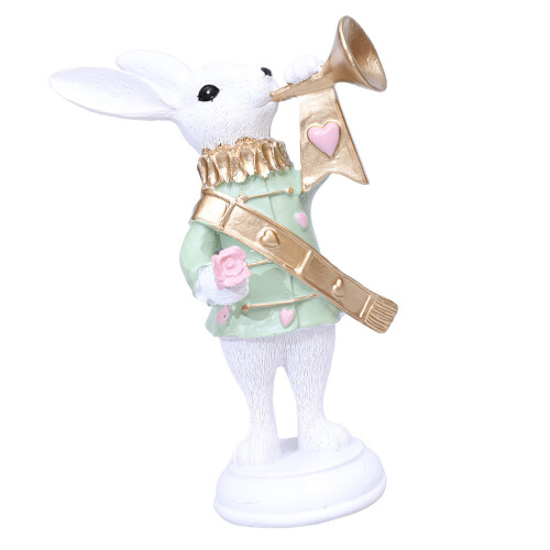 Easters Themed Rabbit Figurine Display Ornament-Trumpet Rabbit