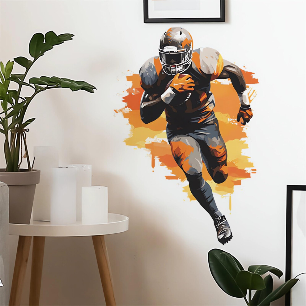 Sports Wall Stickers Football Player Removable Vinyl Decals for Kids Boys Bedroom Nursery Playroom