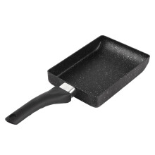 Square Black Tamagoyaki Saucepan with Non-Stick Coating and Plastic Handle 20cm