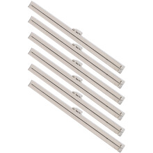 6 Pieces Metal Wallet Frame Set Straight Side Iron Hardware Silver 19cm