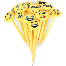 24 Pieces Emoji Ballpoint PenRandom Style, 21cm Novelty Plush Emoji Pen Soft Cute Ballpoint Pen fo