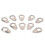 10 Pcs Guitar Bell Knob Washer Pointer Plate Steel Knob Pointers for Gibson-Style Knobs (Chrome) 1