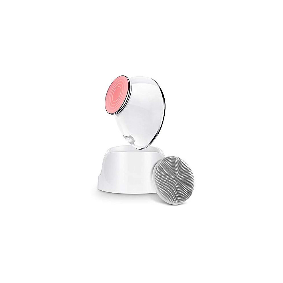 White Skin Caring Sonic Facial Cleansing Brush, 35X More Hygienic, Anti Aging Massage, Not Submersible Or Rinseable, 20-30 Cleanses Per Charge