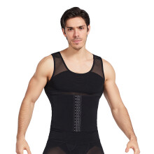 Tricou de compresie pentru bărbați, slăbire, vestă modelatoare completă, control al abdomenului, bază elastică prietenoasă cu pielea,