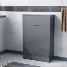 Nes Home Grey 500mm Freestanding Back To Wall WC Unit Bathroom Flat Pack