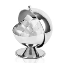 Stainless Steel Sugar Bowl with Lid, Modern Spherical Candy Jar, Food Grade MultiPurpose Storage