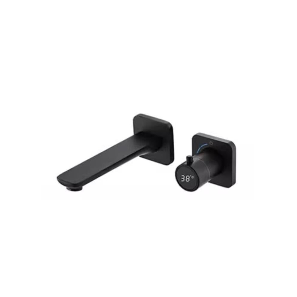 Bathroom Basin Faucet Wall Mount Brass Gun Gray Digital Display Lead Watersaving Tap 9094768968956