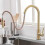 Touchless Kitchen Faucet with Smart Sensor, Gold Black Deck Mount, Pull Down Sprayer, Stainless Steel 4
