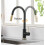 Touchless Kitchen Faucet with Smart Sensor, Gold Black Deck Mount, Pull Down Sprayer, Stainless Steel 5